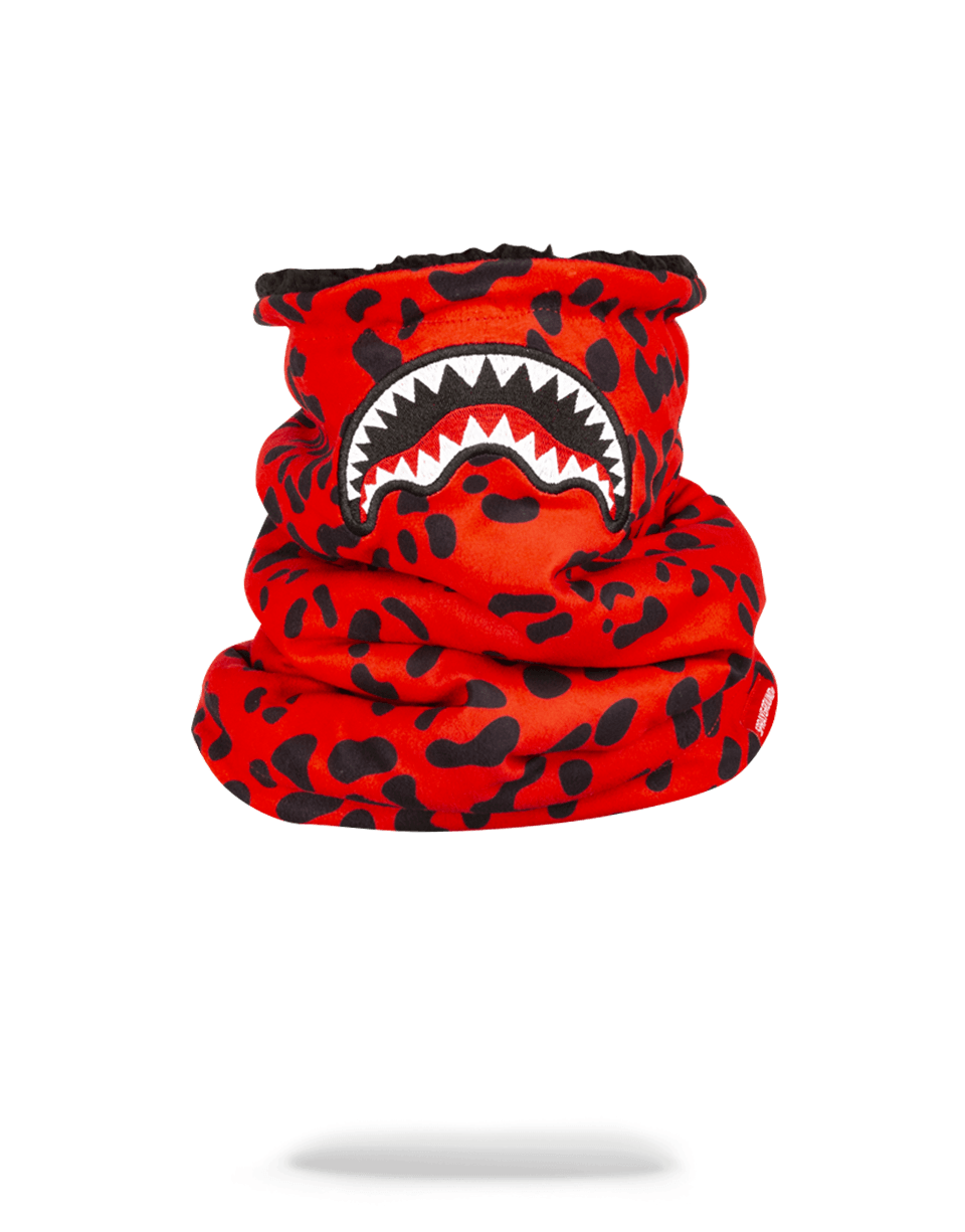 RED LEOPARD NECK WARMER